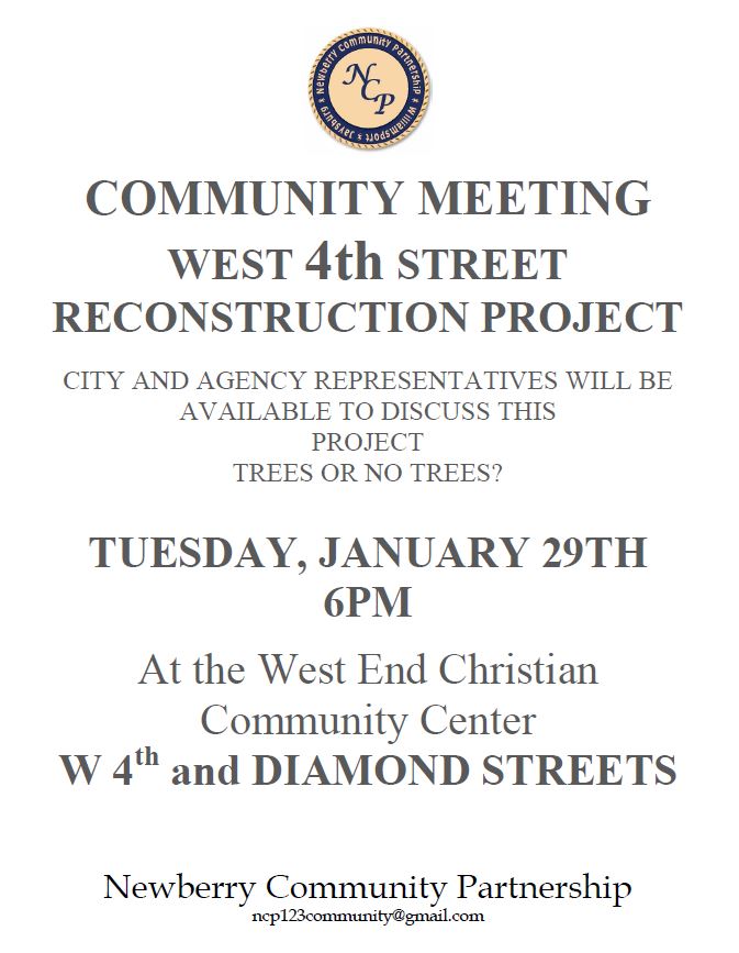 Community Meeting – West 4th Street Reconstruction Project